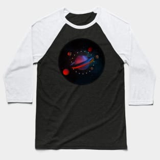 Galaxy spaceship planets 3d Baseball T-Shirt